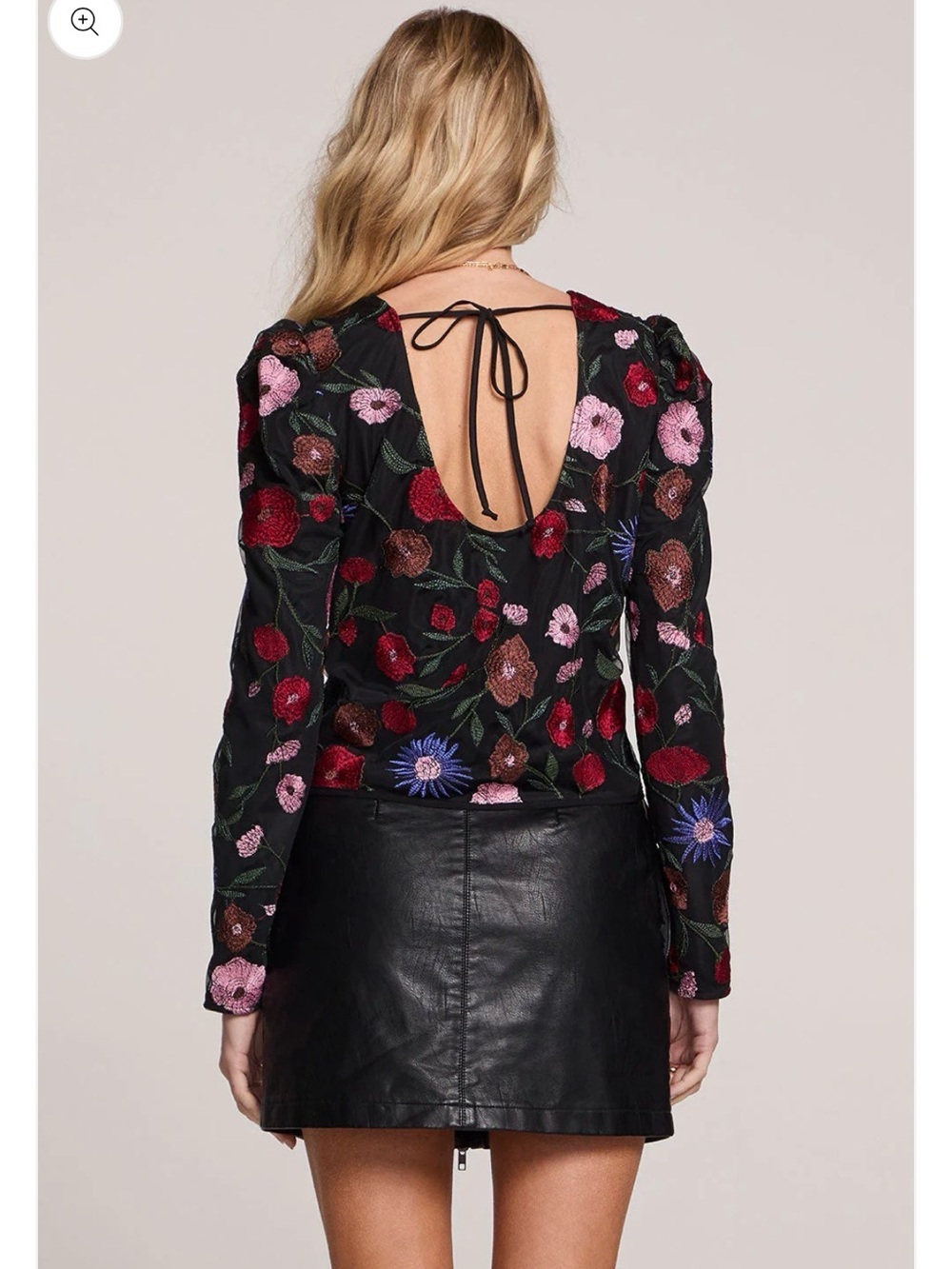 saltwater LUXE Black Floral Embroidered Long-Sleeve Top - Picture 2 of 5